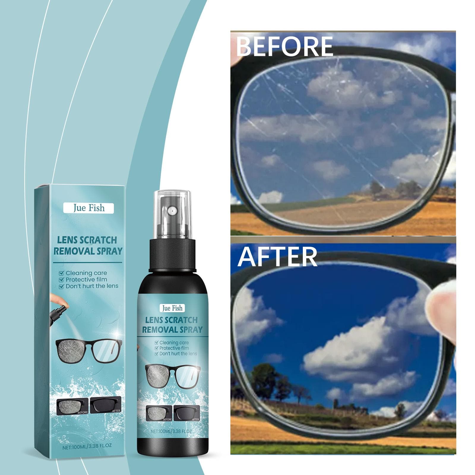 Eliminador de Arañazos de Lentes Reparación Abrasión Arañazo Renovación Lente de Gafas Vidrio Condicionador de Opacidad