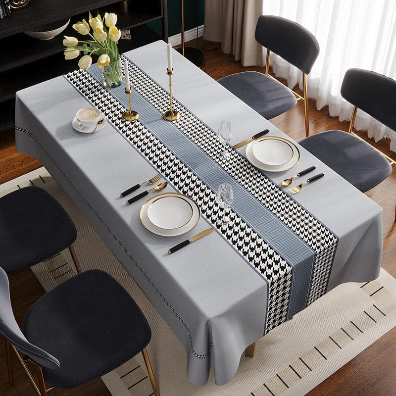 Mantel de PVC de Lujo Ligero con Centro Estampado - Impermeable, Resistente al Aceite y Anti-Escaldaduras marfil