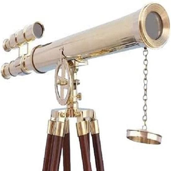 Telescopio de trípode de latón marítimo 39 pulgadas/ 100 cm