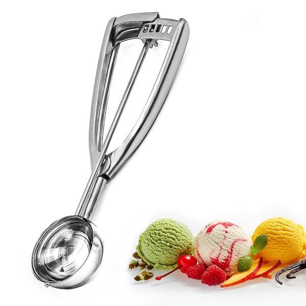 1 cuchara para helado de acero inoxidable de 4 cm/5 cm/6,3 cm para puré de patatas, sorbetes, cuchara para helado, cuchara para bolas
