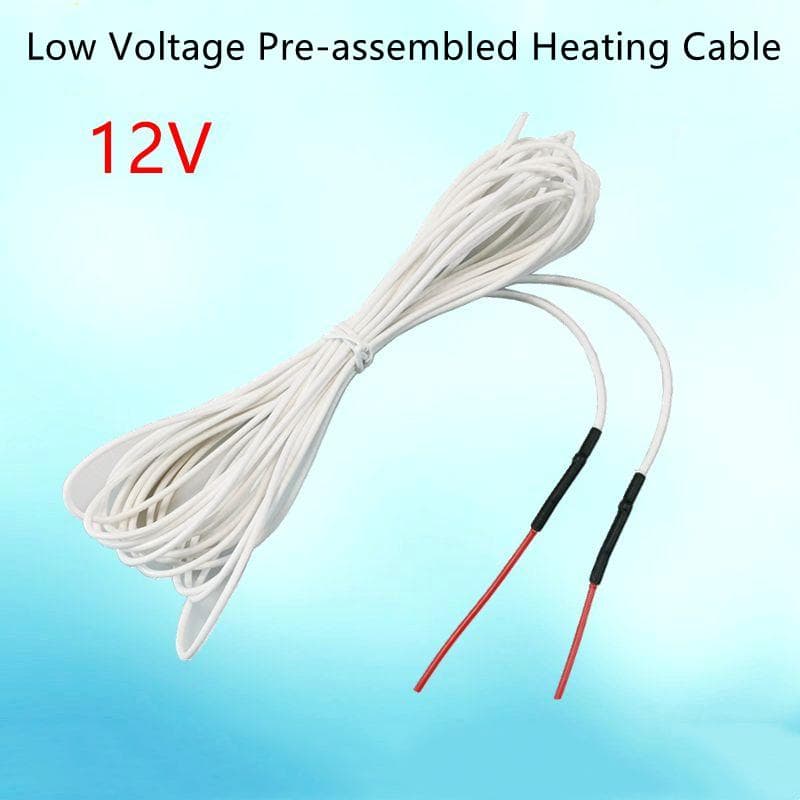 Cable calefactor premontado de 12 V, cable calefactor de caucho de silicona de bajo voltaje para calefacción de volante DIY, incubadora calentadora