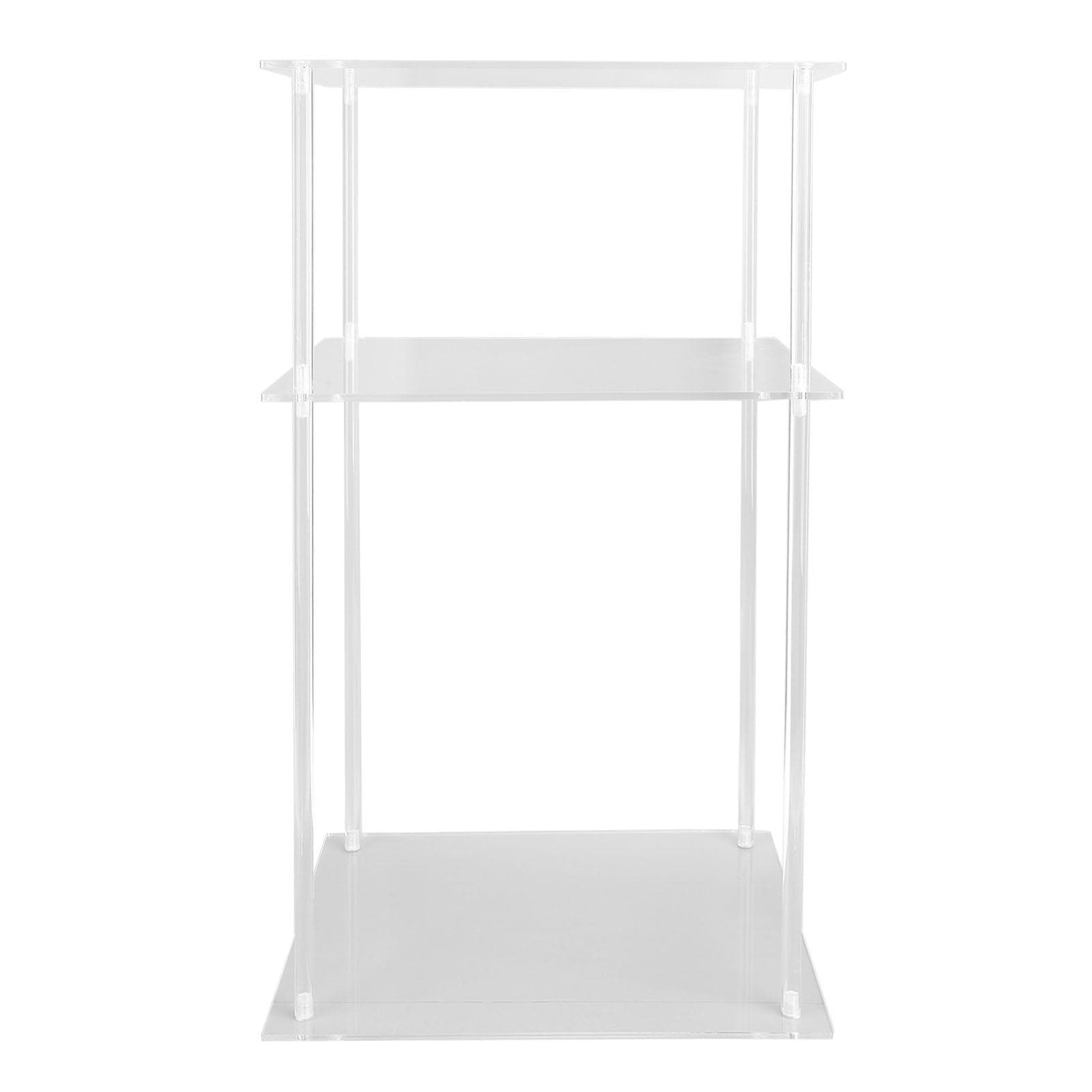 Mesa Auxiliar Acrílica Pequeña de 3 Niveles Transparente Mesita de Noche Pequeña Mesa de Noche para Hogar Sala de Estar Dormitorio