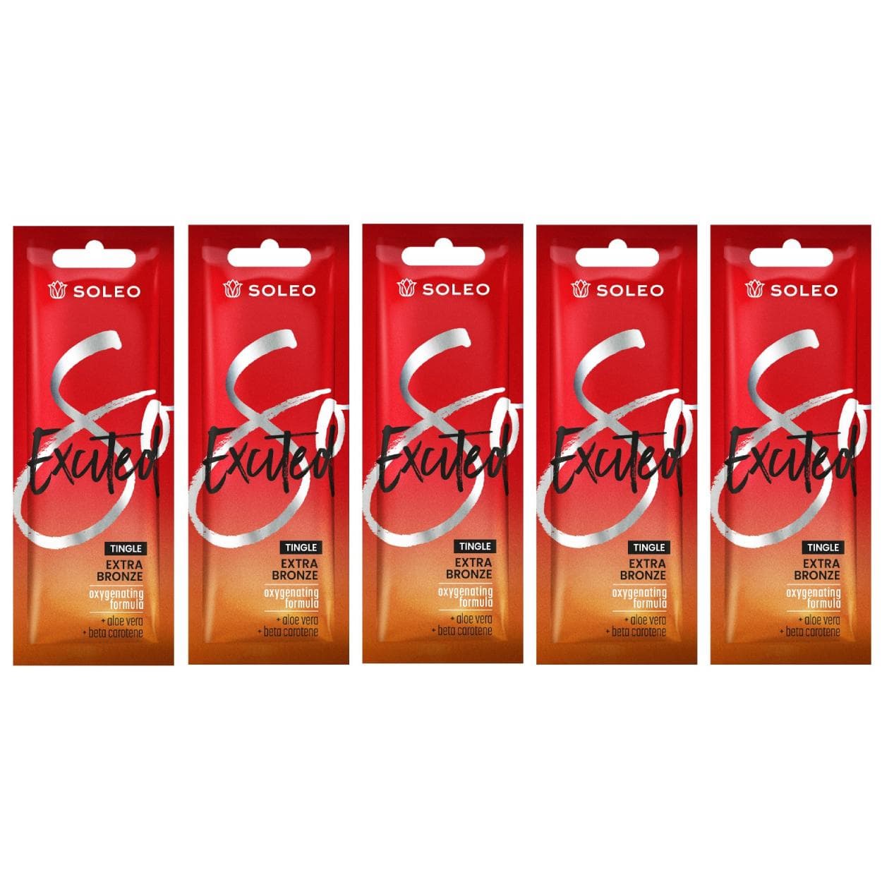 Soleo Bronceador Excited con Efecto Hormigueo Calentador 150ml x5uds