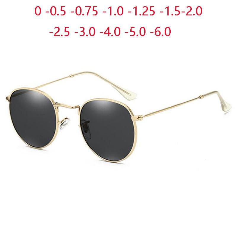 0-0,5-0,75 a-4,0 gafas de sol ovaladas Punk para miopía, gafas polarizadas para mujer y hombre, gafas graduadas de Metal Vintage para miopía 3447 cm