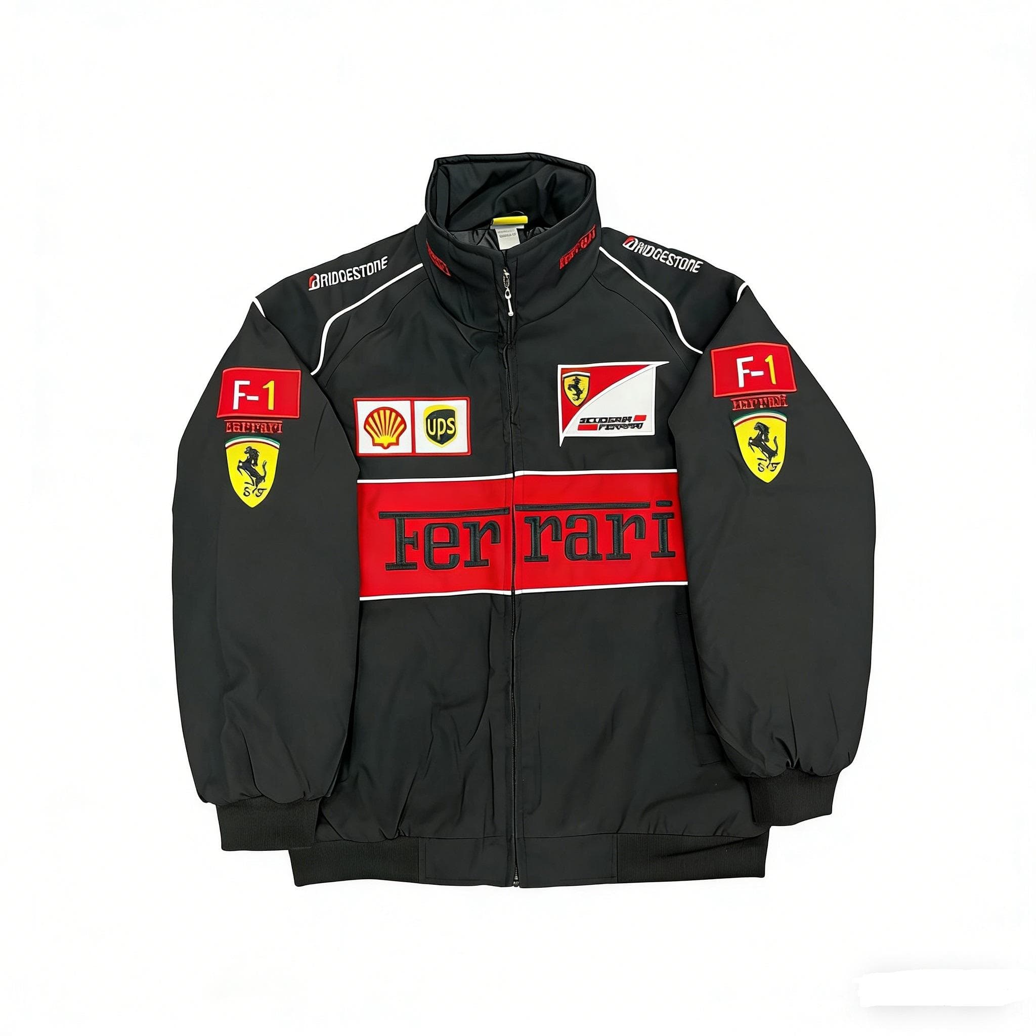 Chaqueta de Carreras Blanca Vintage Nascar Retro Bomber - Chaqueta Fórmula 1 Chaqueta Vintage Negra cm