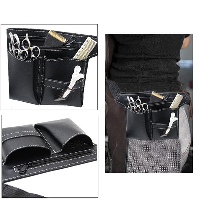 NUEVO Bolso Tijeras Pelo Clips Estuche Peine Peluquería Barbero Fundas Soporte Herramienta Salón Riñonera Cinturón Bolso Cuero PU