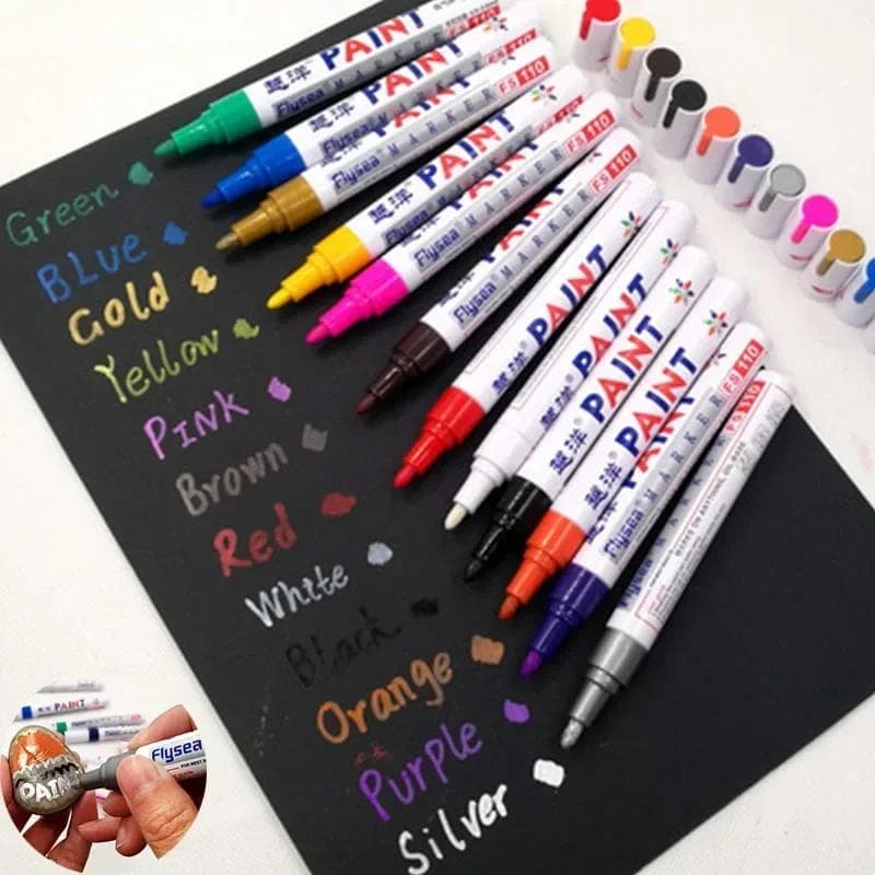 Marcador de Pintura Permanente de Goma Blanca Multicolor Impermeable para Dibujo, Neumático de Coche, Banda de Rodadura, Pintura Ecológica para
