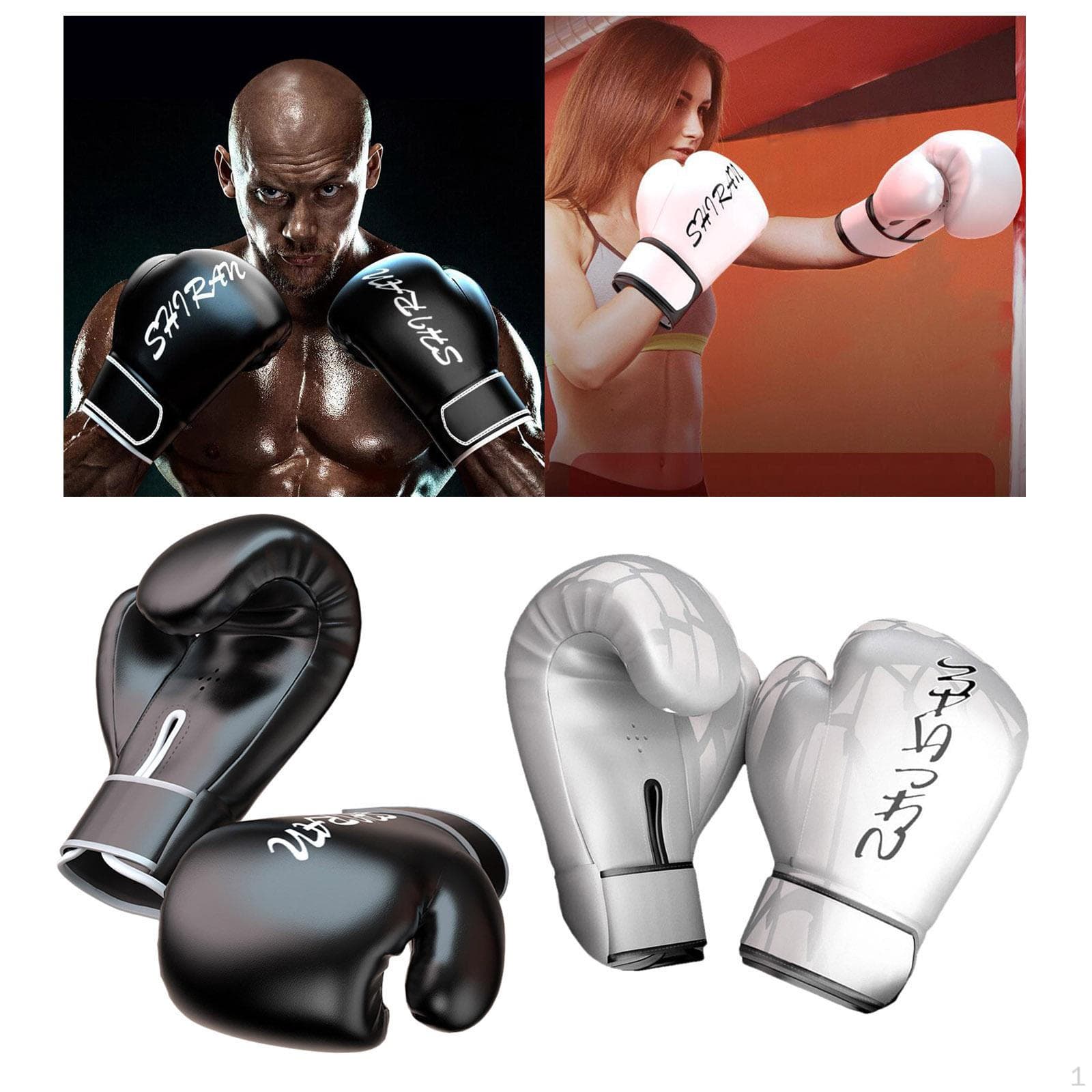 2 Pares Guantes de Boxeo Sparring MMA Entrenamiento Boxeo 10 oz
