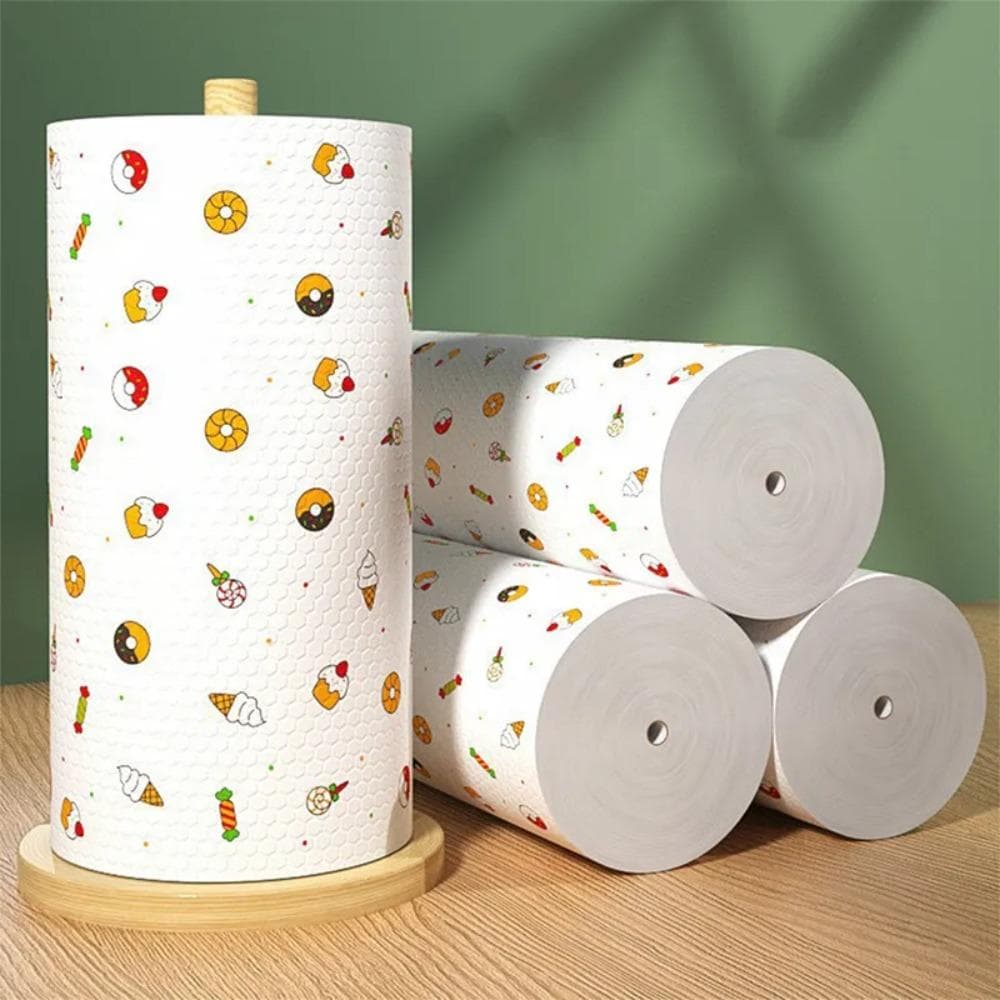 Tela No Tejida Papel de Cocina Desechable Absorbente Paño de Cocina Rollo El Lazy ARI blanco