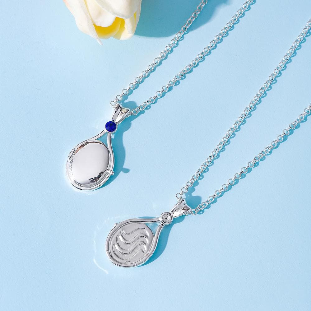 Collar Colgante H2o con Carcasa Metálica Abrible Color Plateado con Cristal Sirena Joyería para Películas de TV para Mujeres Niñas Collares Lindos