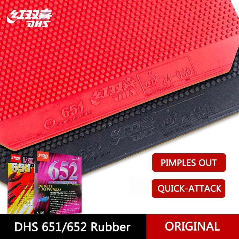 Goma de tenis de mesa DHS 651 652 con picos cortos y ataque rápido Esponja de ping pong DHS Aprobada por la ITTF