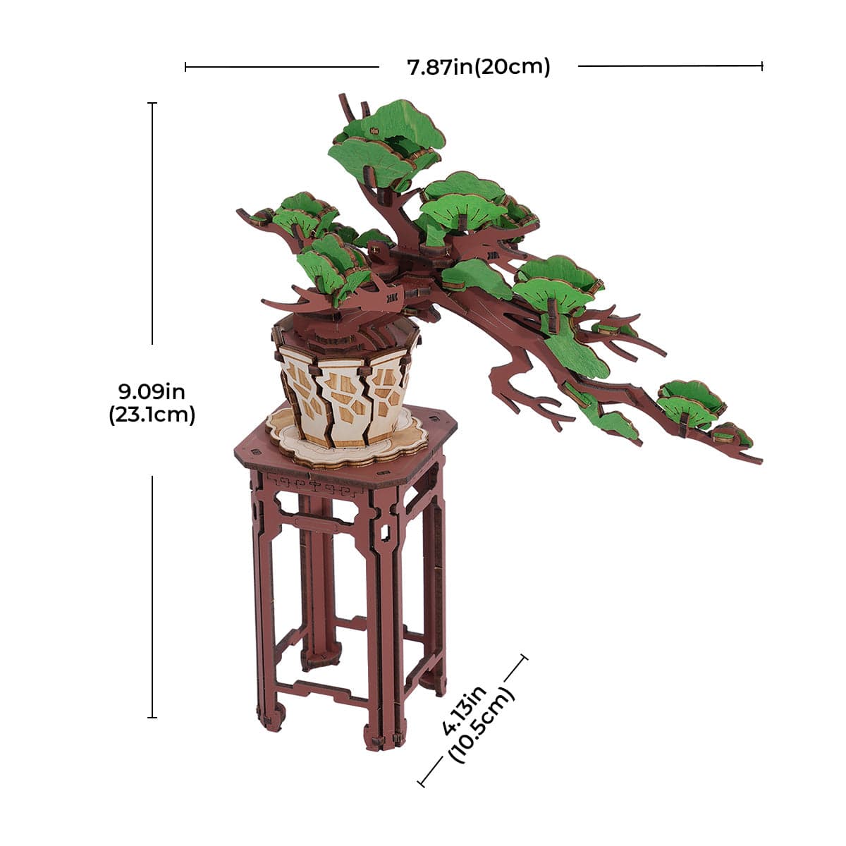 ROBOTIME Bonsai de Pinheiro Evergreen Rolife Quebra-Cabeça 3D de Madeira DIY TG510