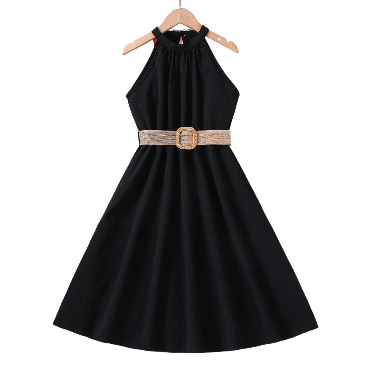 Vestido para niñas, vestidos con cintura y cuello colgante, vestido de moda informal para adolescentes para niños de 8, 9, 10, 11 y 12 años 10Y
