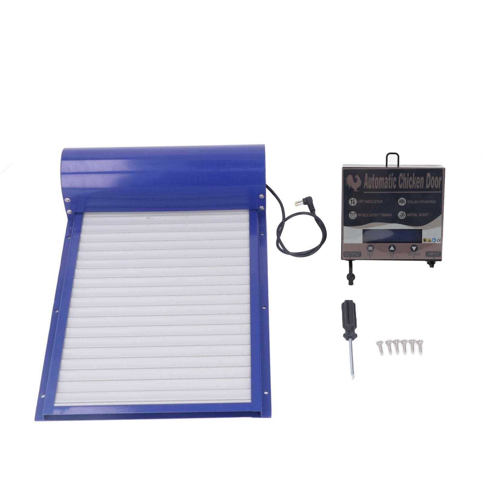 Puerta Automática para Gallinero con Ajuste de Tiempo Cortina Enrollable Abridor de Puerta para Gallinas Patos Gansos