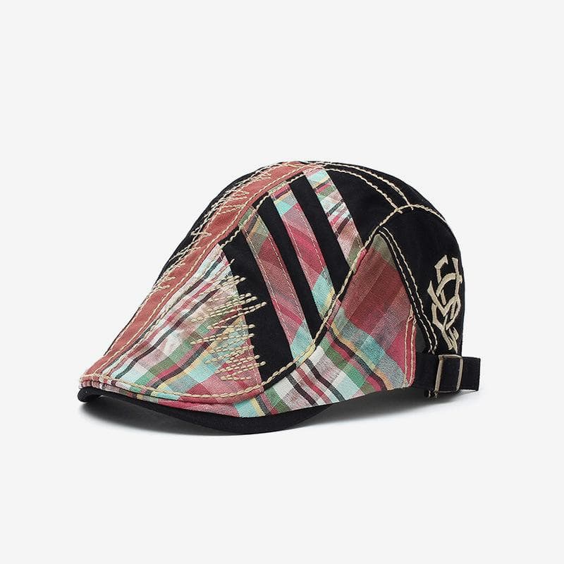 Boina para hombre Patchwork a cuadros Gorra de visera Gorra Newsboy para hombre Ajustable Sombrero Ivy beige