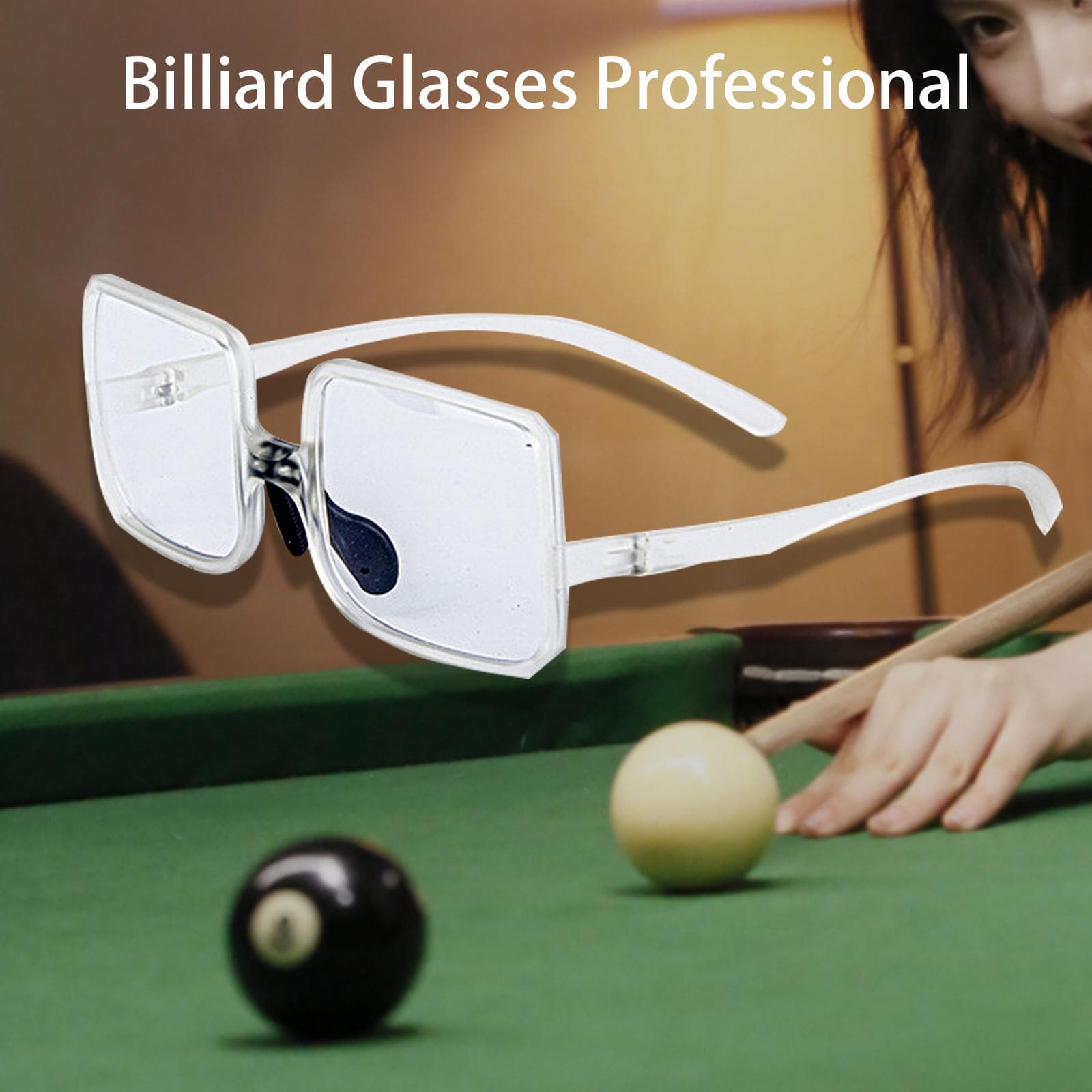 Gafas Deportivas para Billar Gafas de Competición de Montura Completa para Billar Gafas Cómodas de Campo Amplio para Amante del Billar gris