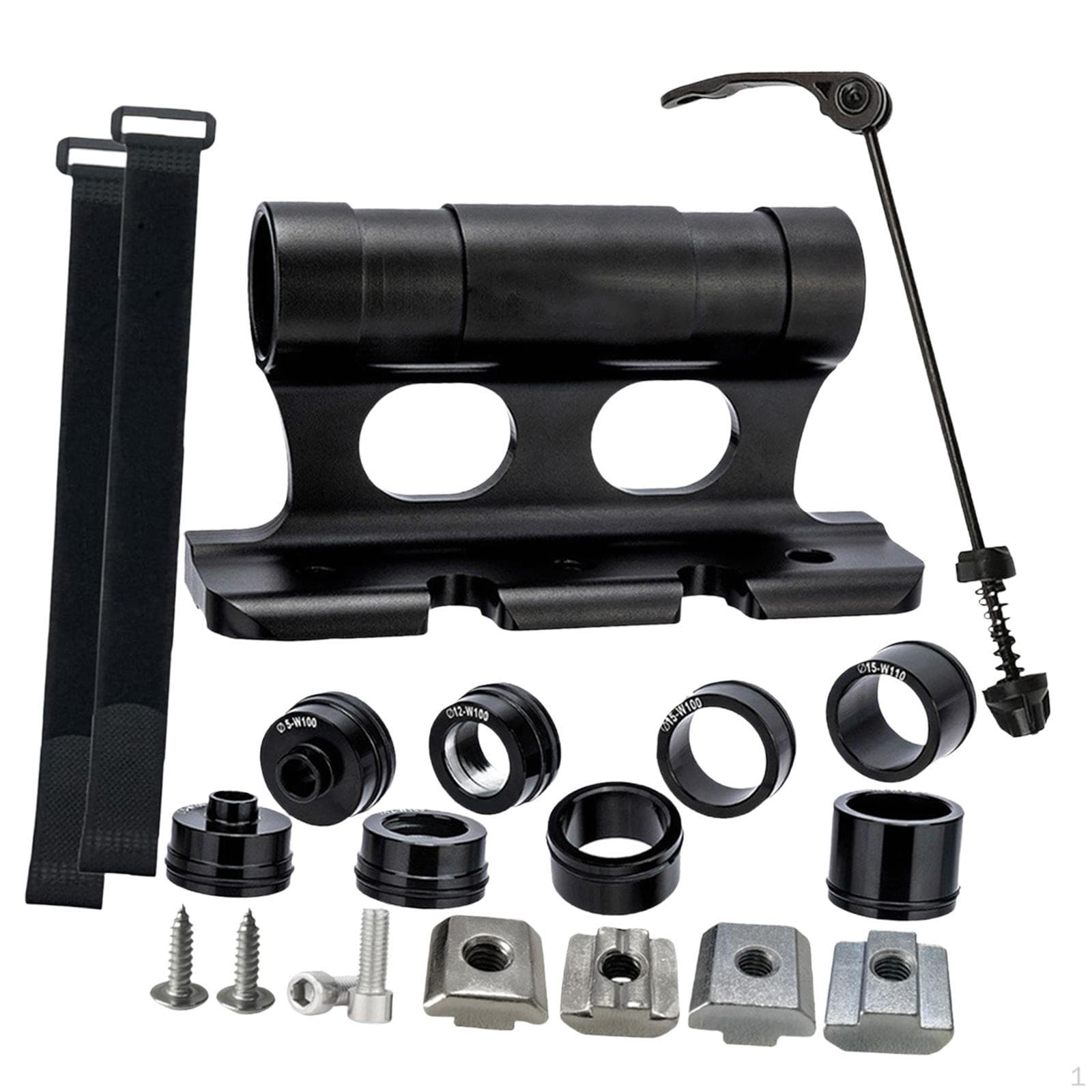 Bloque de Montaje para Horquilla de Bicicleta, Equipo de Liberación Rápida Delantero para Bicicleta, Clip Fijo para Portaequipajes de Coche negro