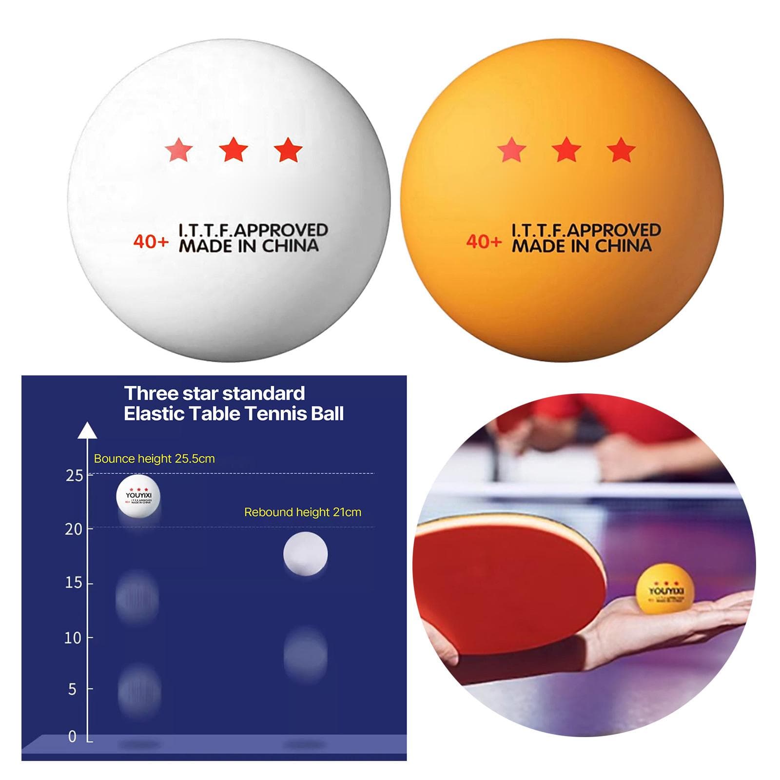 10 pelotas profesionales de ping pong de 3 estrellas, ligeras y estándar, para entrenamiento. amarillo