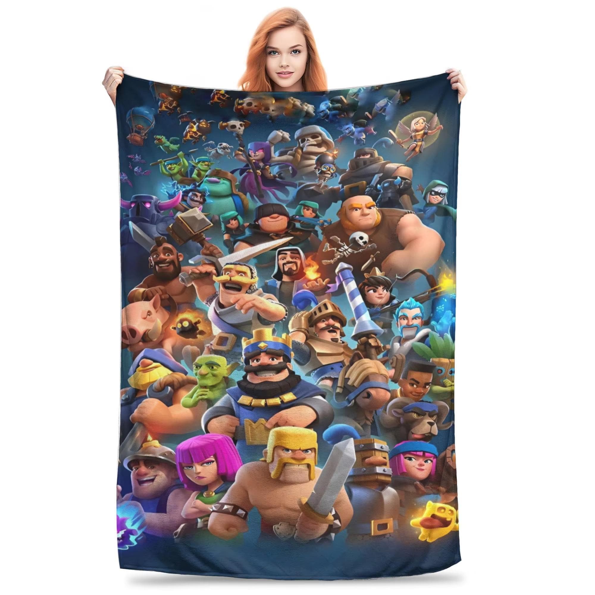 Manta para Gamer de Clash Royale Calidad Cálida Manta de Invierno Para Niño Niña Dormitorio Colcha Divertida