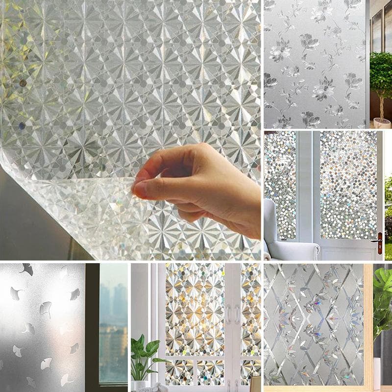 Película adhesiva impermeable de PVC para ventana de vidrio esmerilado, película autoadhesiva decorativa para dormitorio y baño