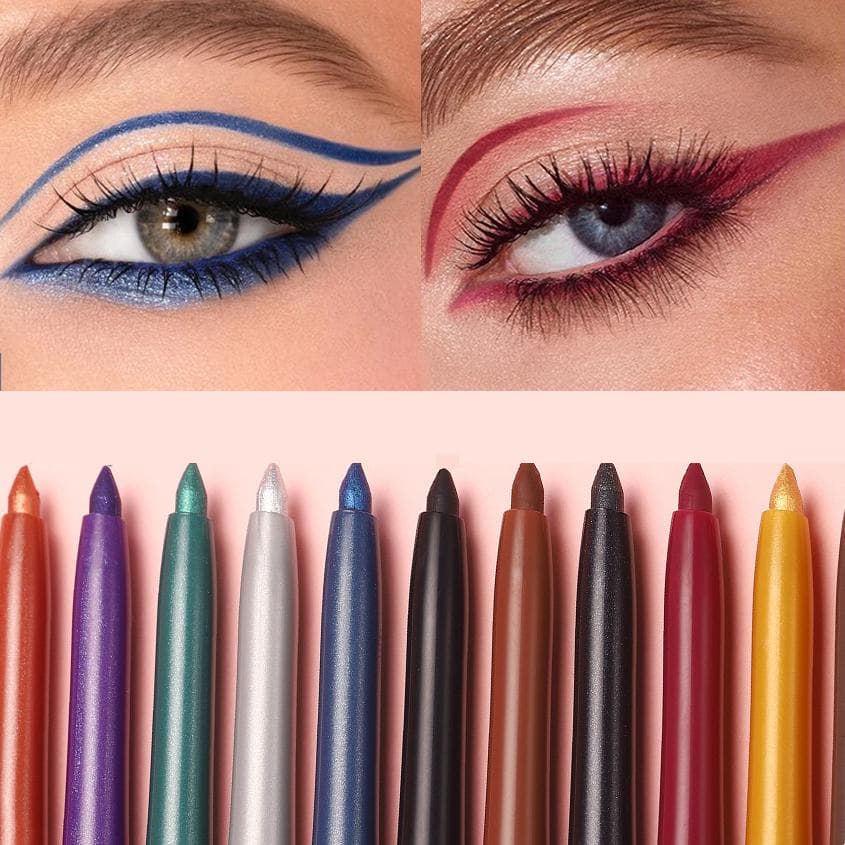 Lápiz delineador de ojos en gel mate con purpurina, suave, resistente al agua, azul y marrón, de secado rápido, corrector mate, maquillaje de ojos