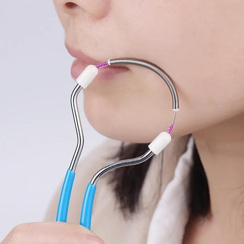 Depiladora manual para el vello facial, segura, de mano, con resorte, con hilo, para mejillas, cejas, maquillaje, herramientas de belleza