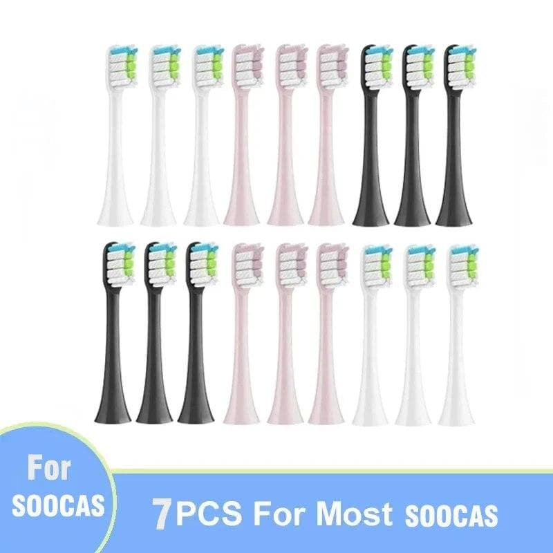 Para Xiaomi Soocas X3 X5 X3u X1 V1 V2 Soocare cabeza cerdas de repuesto boquillas con tapa antipolvo cabezales de cepillo de dientes eléctrico