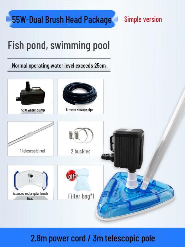 Aspirador de Lodos para Estanques y Piscinas Beirong 55W