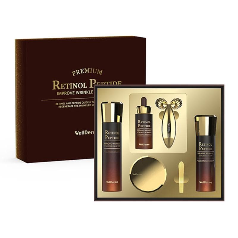 WELLDERMA / Set Lifting Retinol Péptido de 5 Piezas / Reparador y Reafirmante