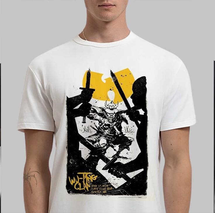 Camiseta Wu Tang Clan Seattle 2025 Concierto en el Climate Pledge Arena el 28 de junio. cm