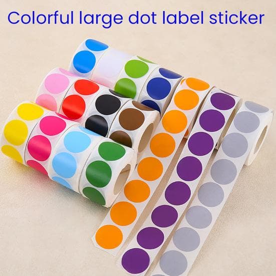 500 Piezas 1  Pegatinas de Puntos de Colores Etiquetas Redondas de Codificación por Color Impermeables Pegatinas de Puntos Círculo Polka para