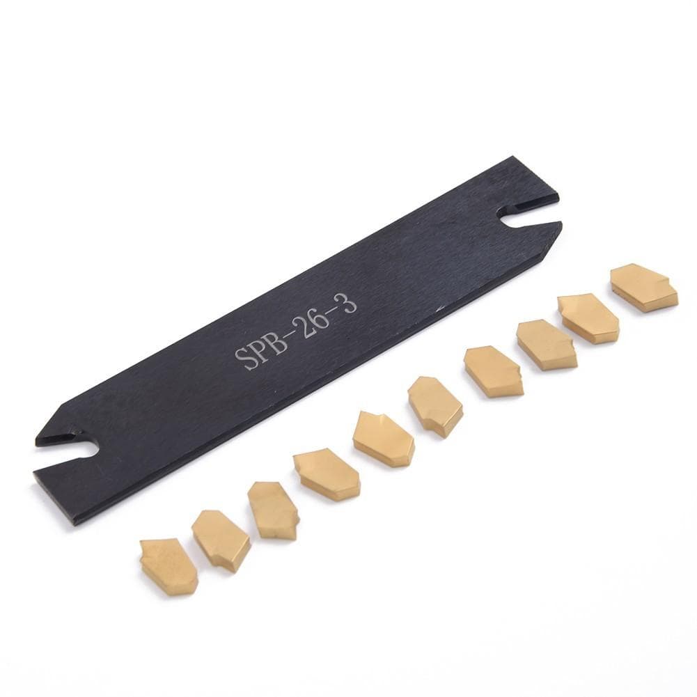 Portaherramienta de ranurado de corte y tronzado SPB26-3 de 26 mm con 10 piezas GTN-3 SP300 rts