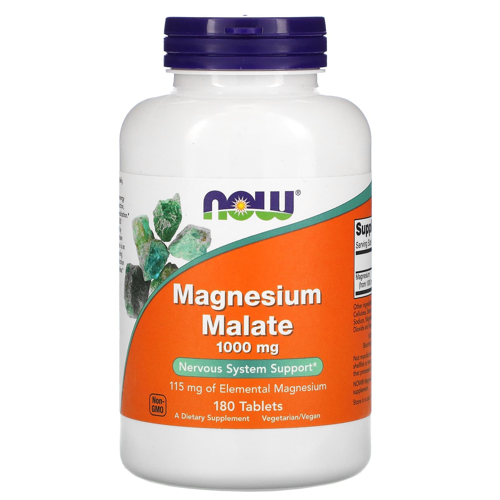 NOW Foods, Malato de Magnesio, 1,000 mg, 180 Comprimidos