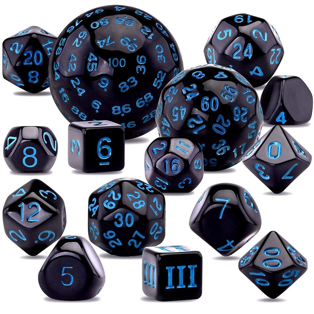 15 Piezas/Set Dados Poliédricos D3-D100 Esféricos RPG Completos DND Negro Opaco 100 Caras Dados Juego de Mesa de Fiesta de Rol rojo