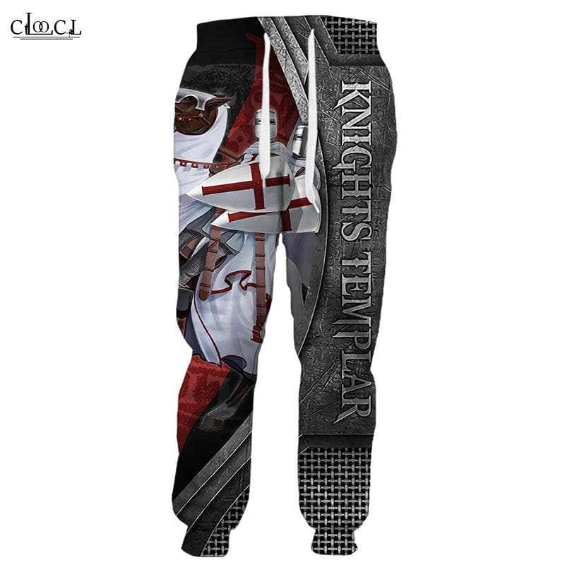 Pantalones populares con estampado 3D de los caballeros templarios para hombre y mujer, pantalones Harajuku, pantalones de chándal para correr