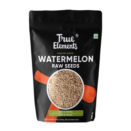 True Elements Semillas de Sandía 500 g - Altas en Proteínas | Semillas de Sandía Crudas para Comer | Semillas Crudas | Ricas en Nutrientes | Fuente