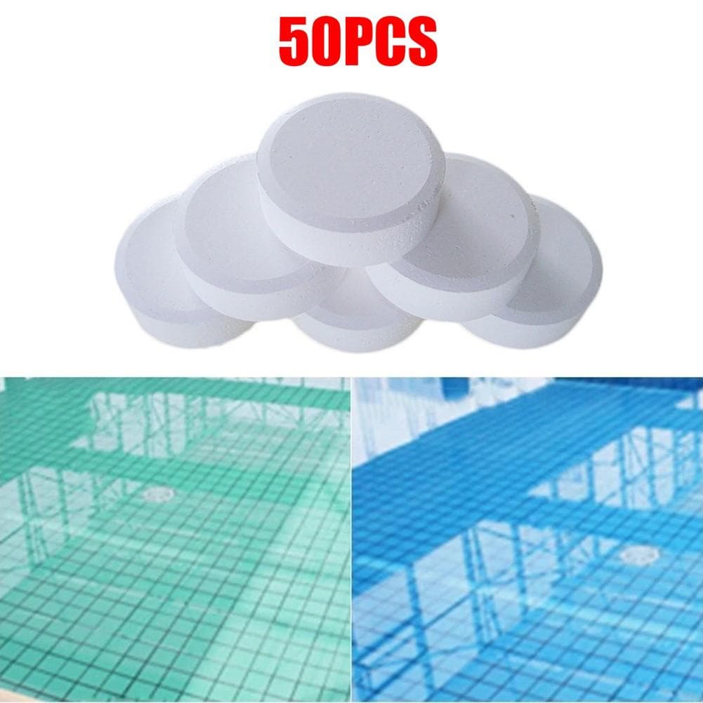 Tableta de limpieza limpia, 50 Uds., Spa multifuncional de cloro blanco para bañera de hidromasaje