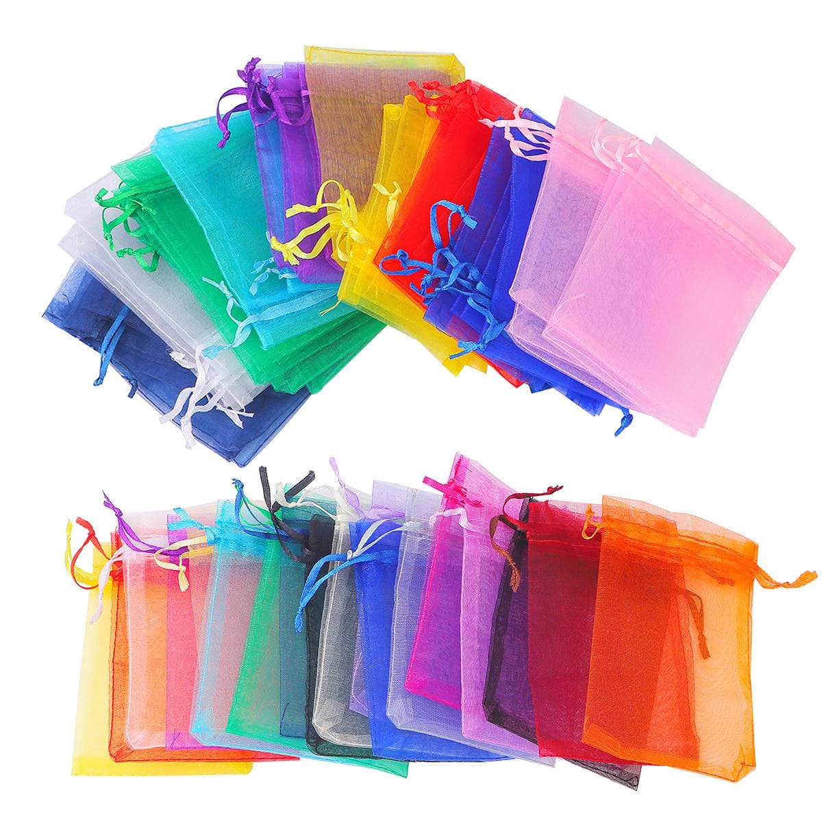 50 piezas/bolsa de bolsas de organza con cordón ajustable, bolsas para empaquetar joyas, bolsas para dulces, bolsas para bodas, bolsas para regalos
