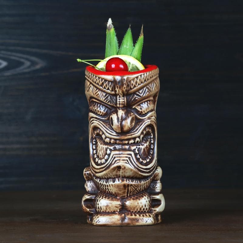 Tazas Tiki de 400 ml, taza para cóctel, cerveza, vino, tazas de cerámica Tiki, artesanías, tazas creativas hawaianas