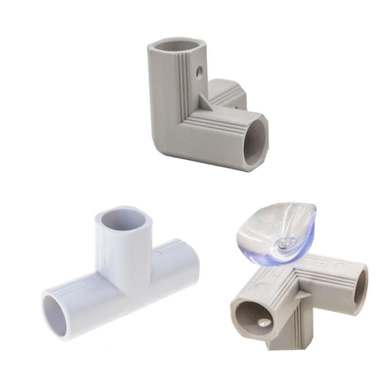 Conectores de Esquina de 3 Vías Conectores de Codo para Tienda Estabilizadores de Seguridad Conectores para Barandilla Accesorios de Tubería Para