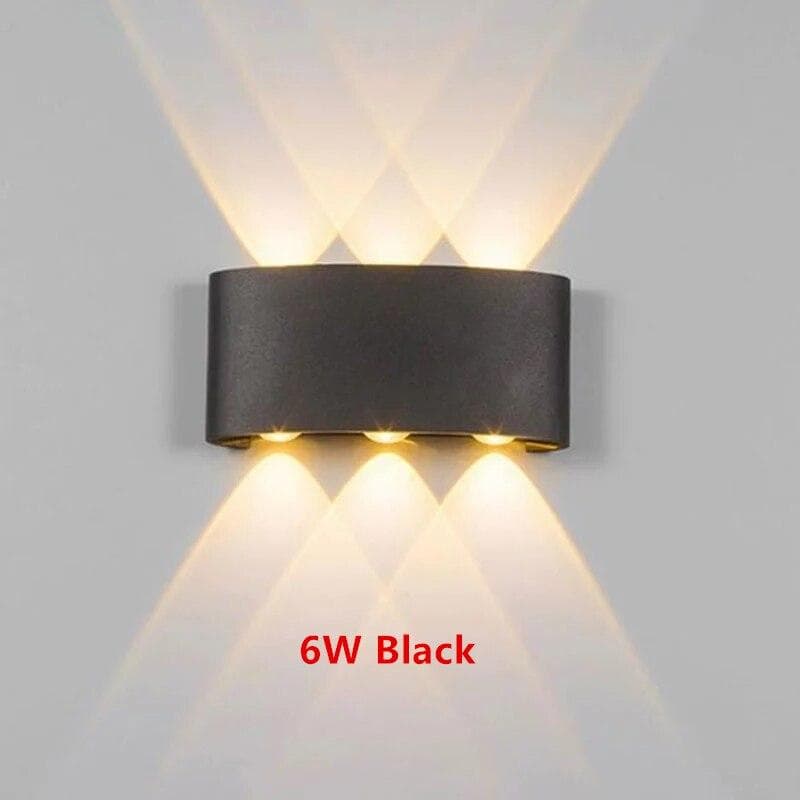 Lámpara de pared LED IP65, iluminación de jardín impermeable para exteriores, AC86-265 de aluminio para interiores, dormitorio, sala de estar,