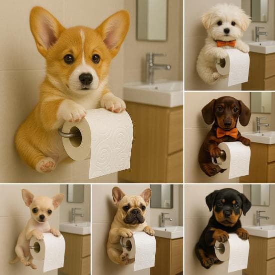 Portarrollos de Papel Higiénico para Perro Montaje en Pared Resina Tiburón Organizador de Papel en Rollo Baño Cocina Dispensador de Papel Toalla