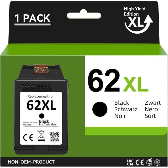 Cartucho de Tinta - PORCELAINE DE REUSSY - HP 62XL - Negro - Compatible Envy y OfficeJet - 700 páginas