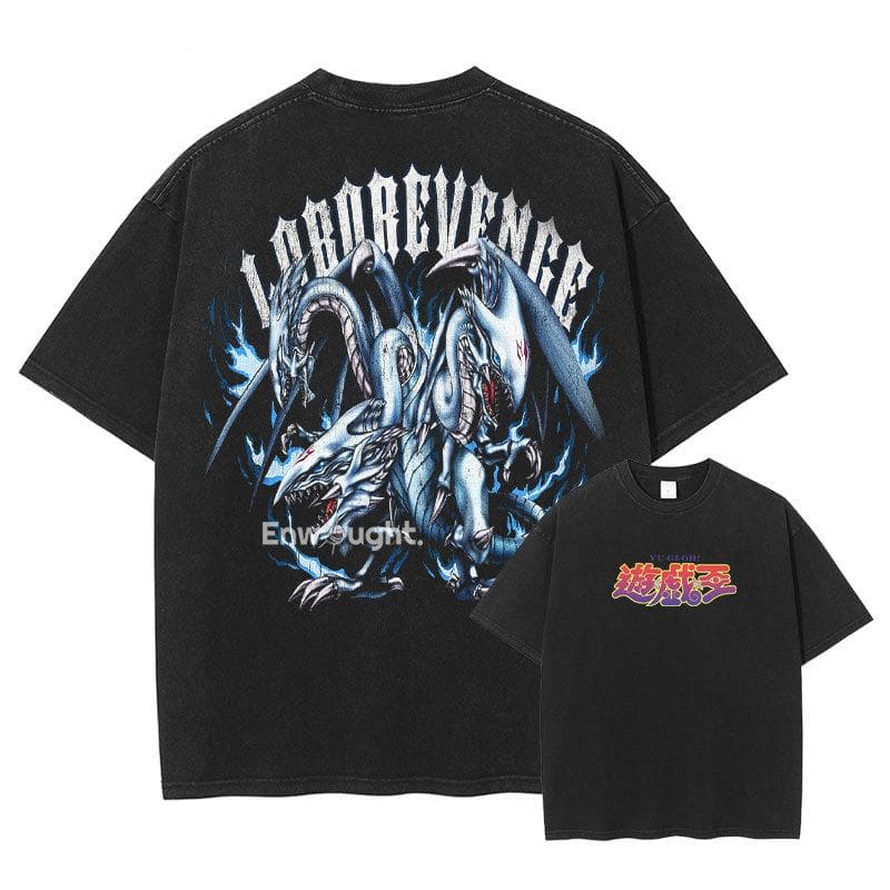 Camiseta Yu Gi Oh Anime Manga Vintage Lavada Camisetas Tops Verano Oversize Manga Corta Algodón Camiseta Hombre Unisex Casual Streetwear cm