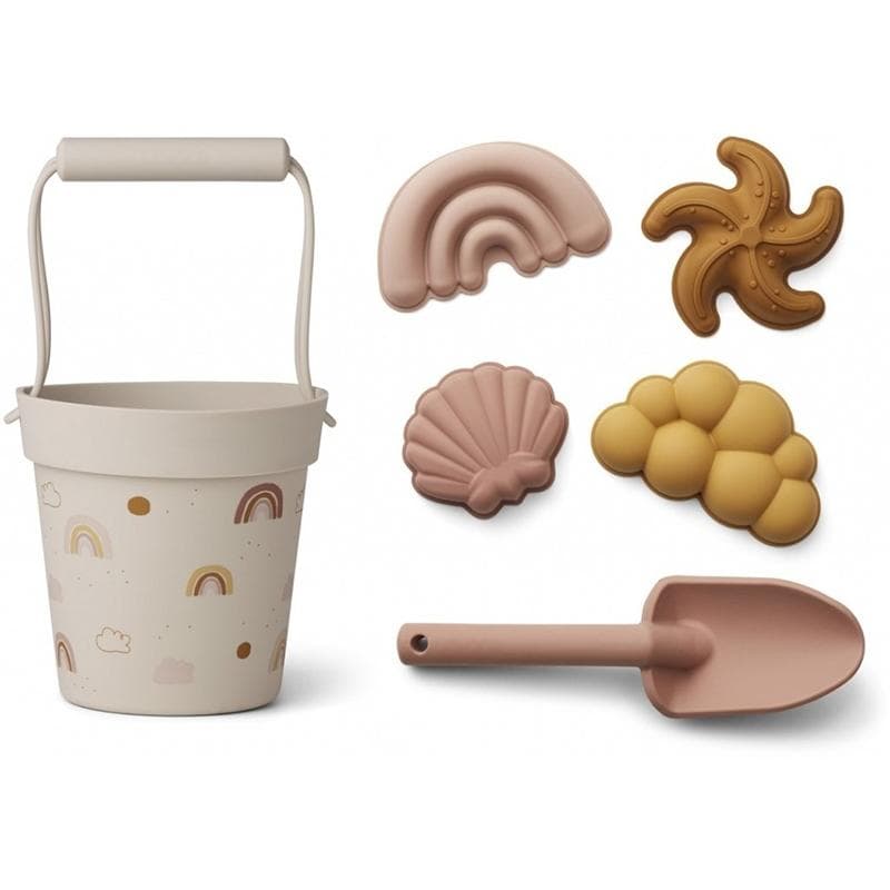 Juguetes de playa de silicona, accesorios de playa para niños, moldes de juguete de arena, juego de pala y cubo, juguetes para jugar en el agua del