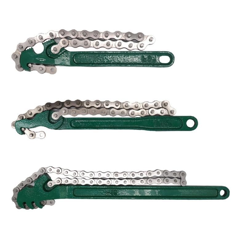 Llave de Cadena de Trinquete, 9/12/16 Pulgadas Herramienta Ajustable para Quitar Filtros de Aceite y Combustible de Automóvil