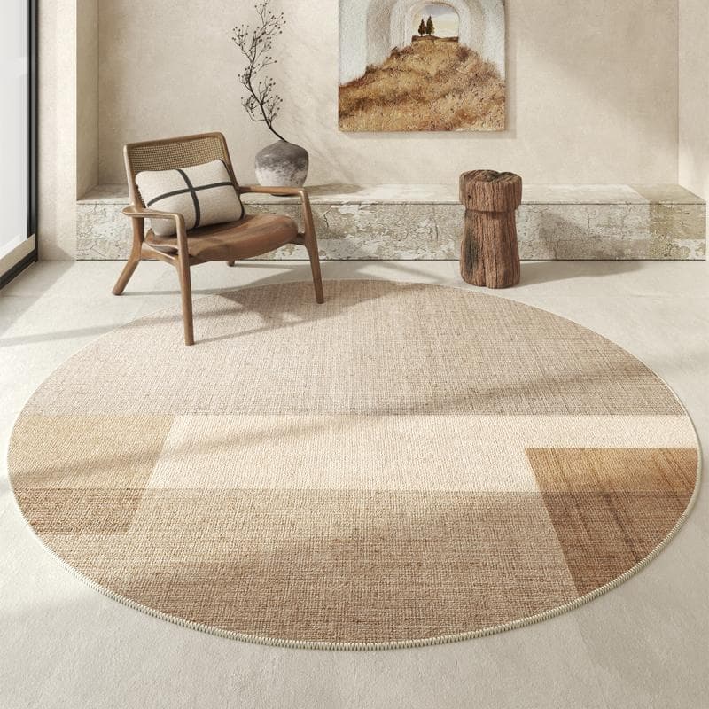 Alfombras Modernas Minimalistas para Dormitorio Área Grande Gruesa Alfombra de Estudio Lujo Ligero Decoración de Sala de Estar Alfombra Redonda
