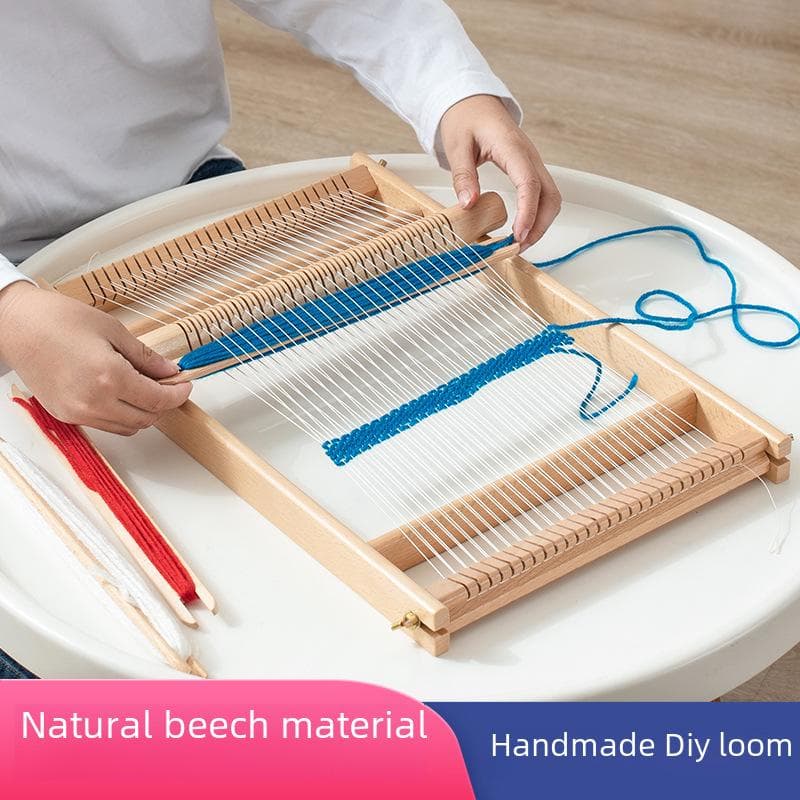 Telar grande de madera tejido a mano: Juguete de manualidades multifuncional para niños y adultos