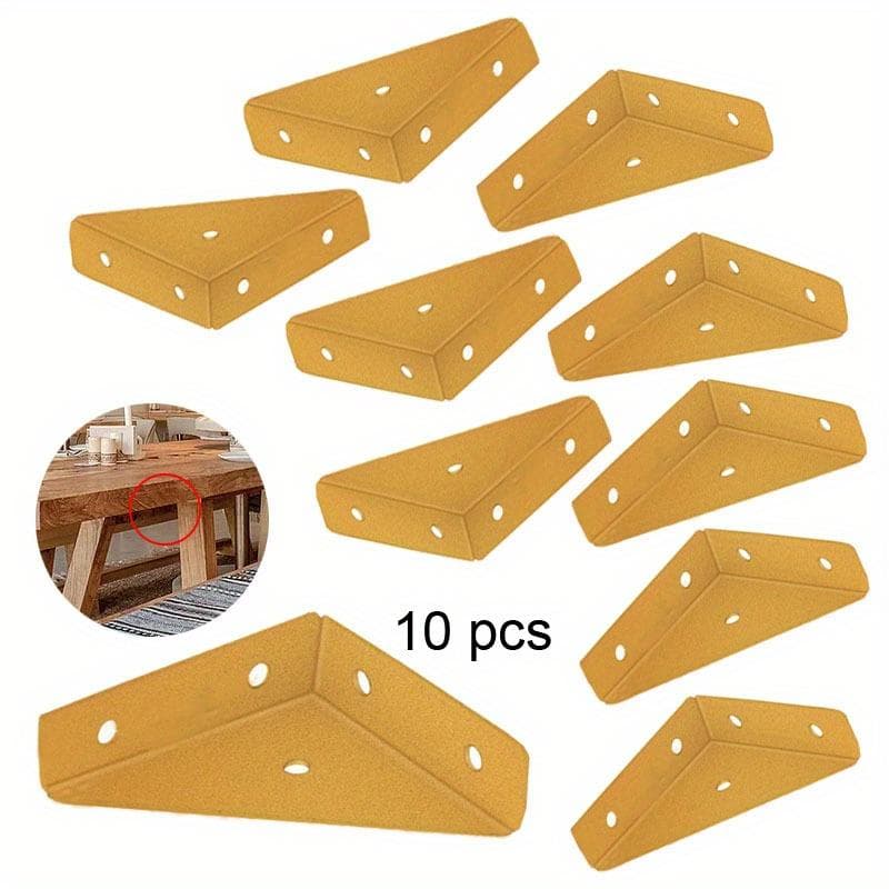 10 piezas de soporte de estante de esquina plana en ángulo recto de 90 grados, soporte de estante de acero inoxidable resistente, estantes de ángulo
