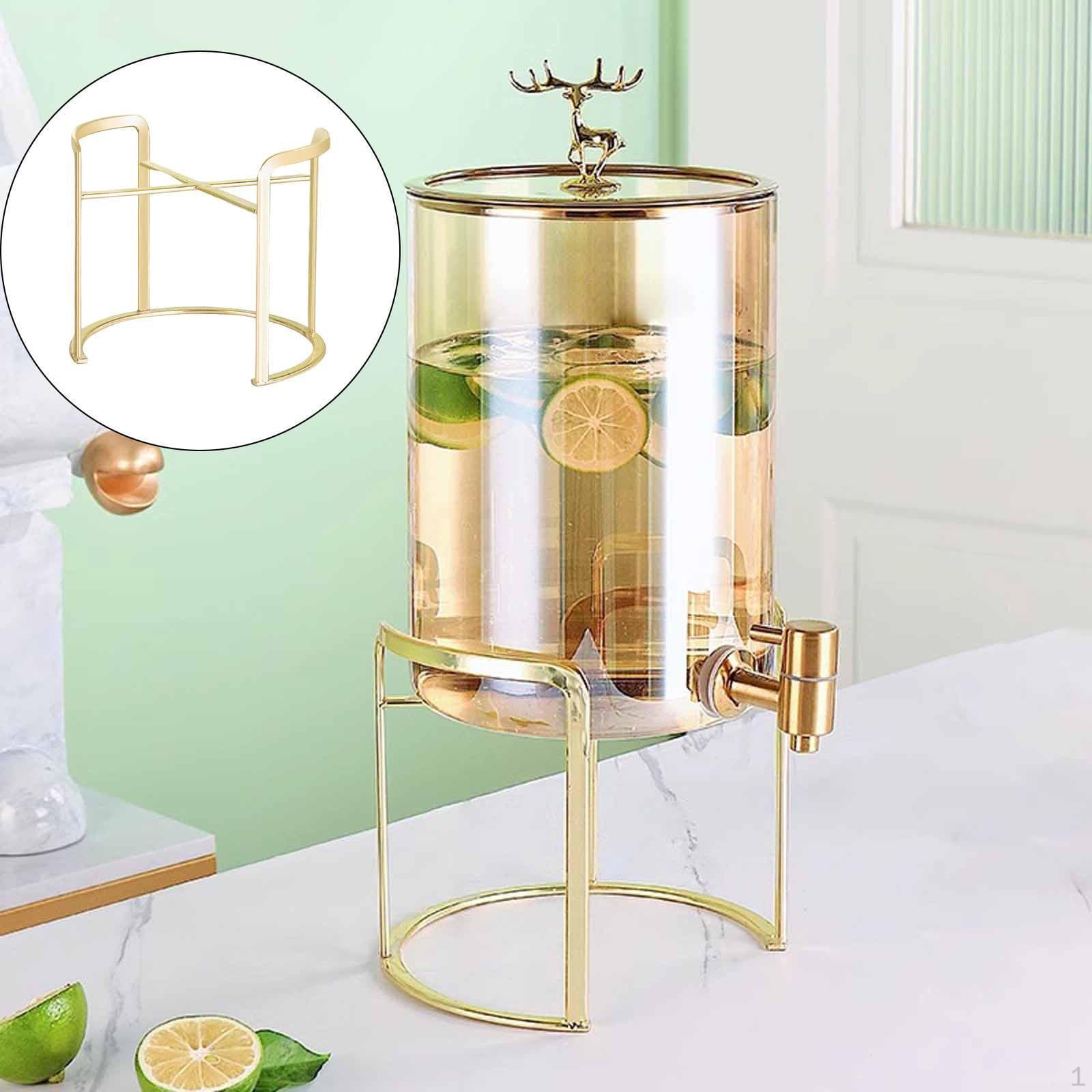 Dispensador de Bebidas Soporte Jarra Base 20cm Soporte Estante de Almacenamiento Soporte para Tarro de Cristal Jarra de Agua Fría oro